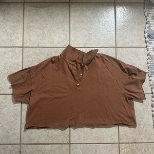 Aerie Button Down Brown Women's Top